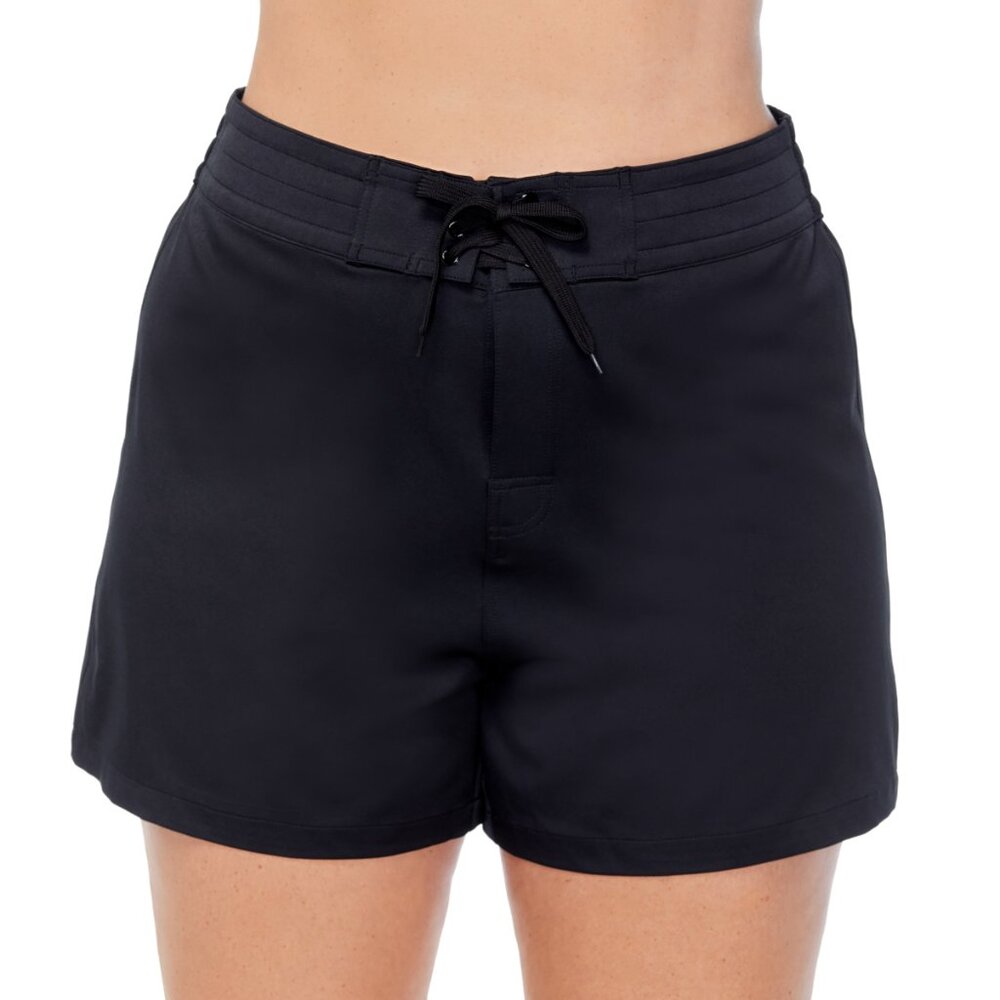NWT Swim Solutions Women's 4" Board Short Swim Bottoms Black Size 22W $50 LLL533